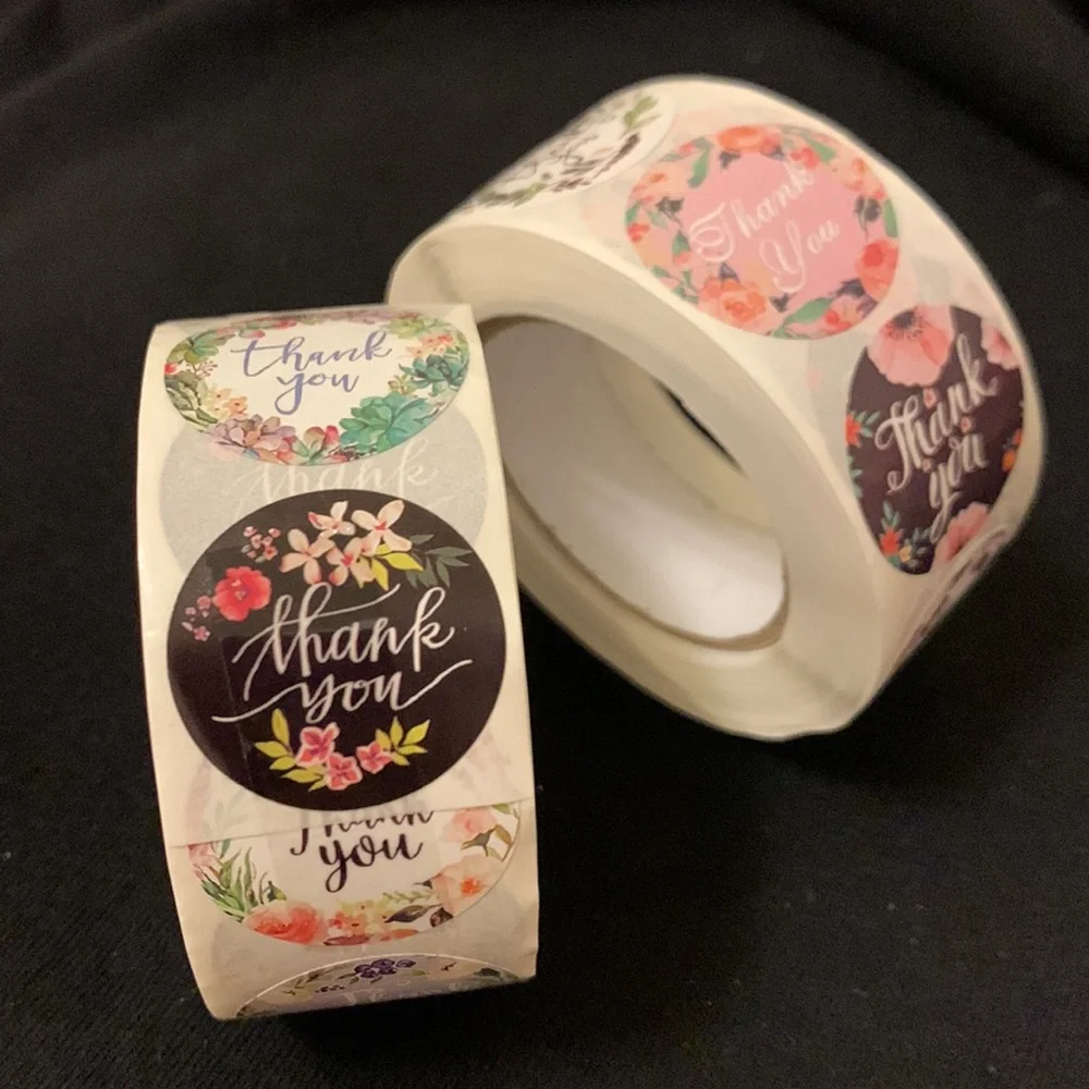 2 Rolls of 500 Thank You Stickers 1